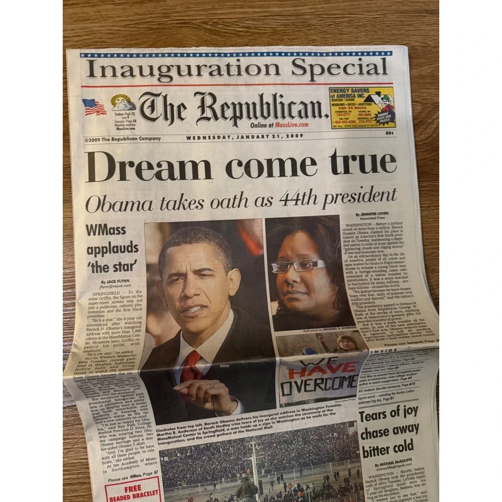 📰🇺🇸 Lot of 2 Historic Obama Newspapers | Election & Inauguration | 2008–2009